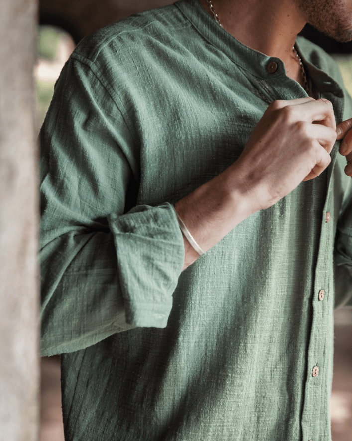 CAMISA CUELLO MAO VERDE