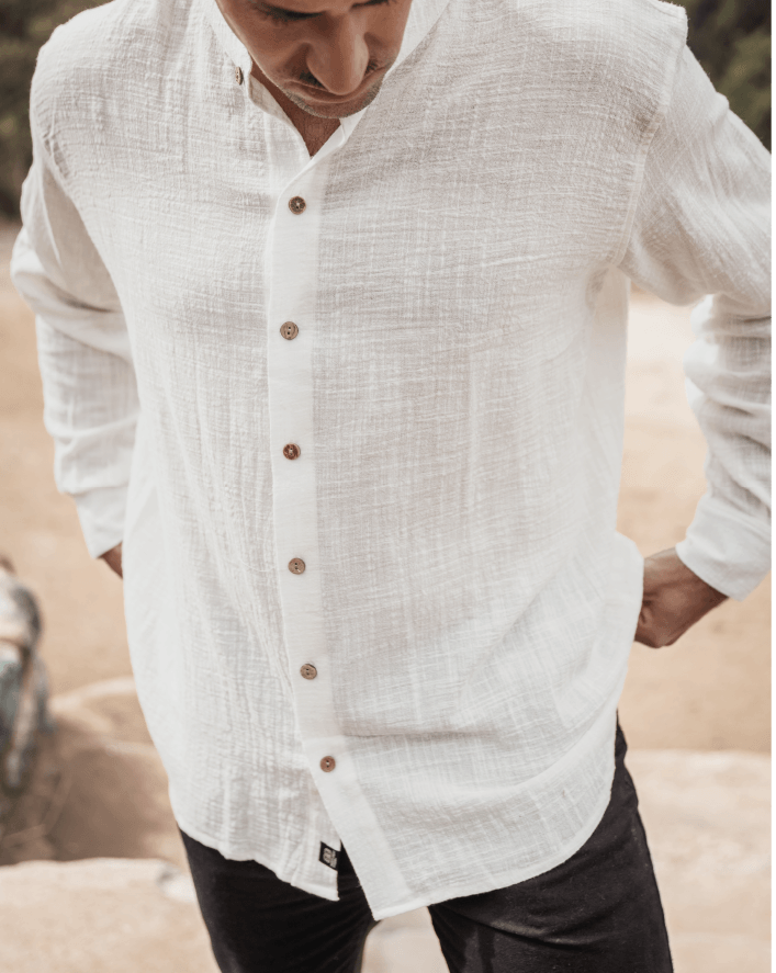 CAMISA CUELLO MAO BLANCA