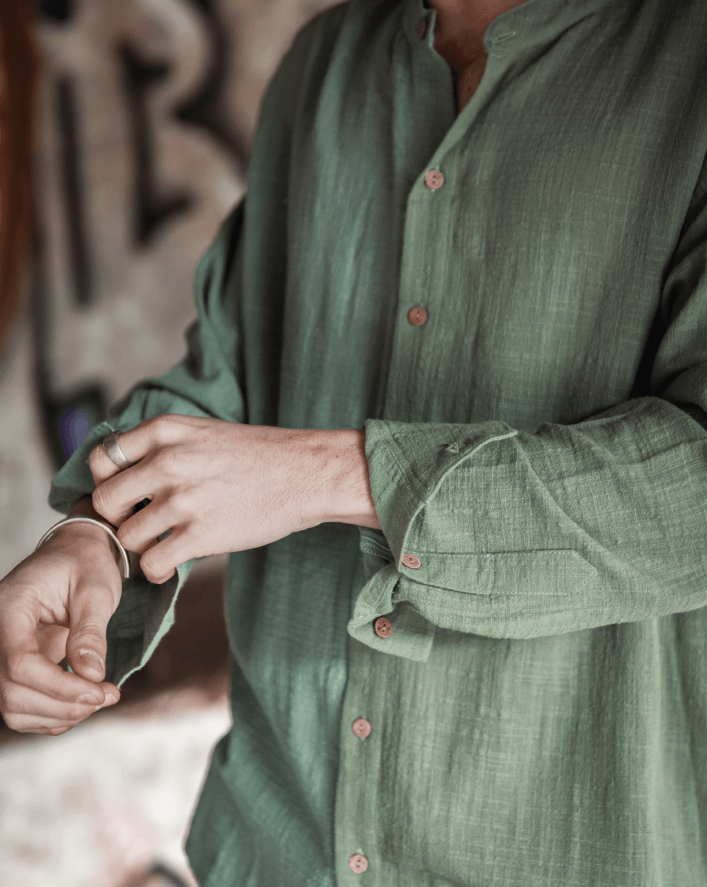 CAMISA CUELLO MAO VERDE